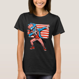 Camiseta El tío Dabbing Sam Día de la Independencia Bandera