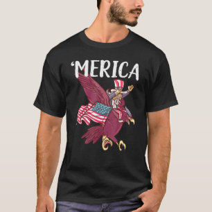 Camiseta El Tío Dabbing Sam Riding Eagle Merica 4 De Julio