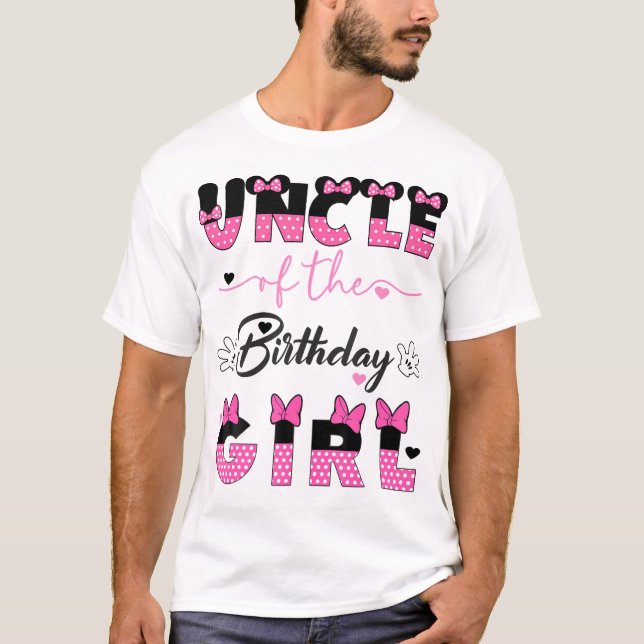 Camiseta El Tío De La Familia De Ratón Chica De Cumpleaños  (Anverso)