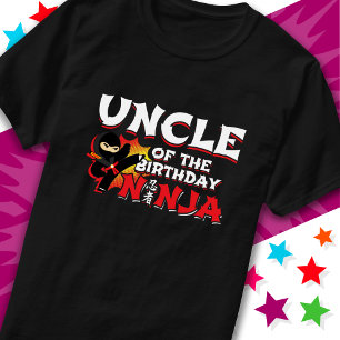Camiseta El tío Fiesta del cumpleaños Ninja al estilo de un