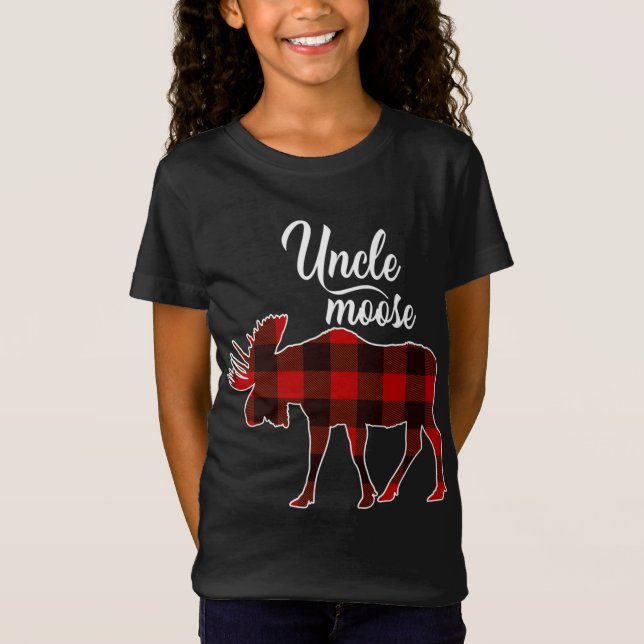 Camiseta El tío lindo Moose Navidades rojos a juego con Paj (Anverso)
