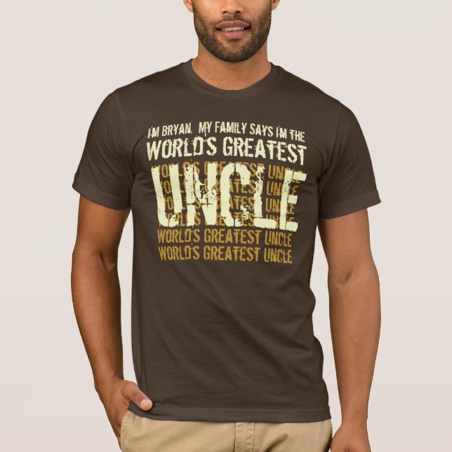 Camiseta El tío más grande del mundo, mi familia, dice V004 (Anverso)