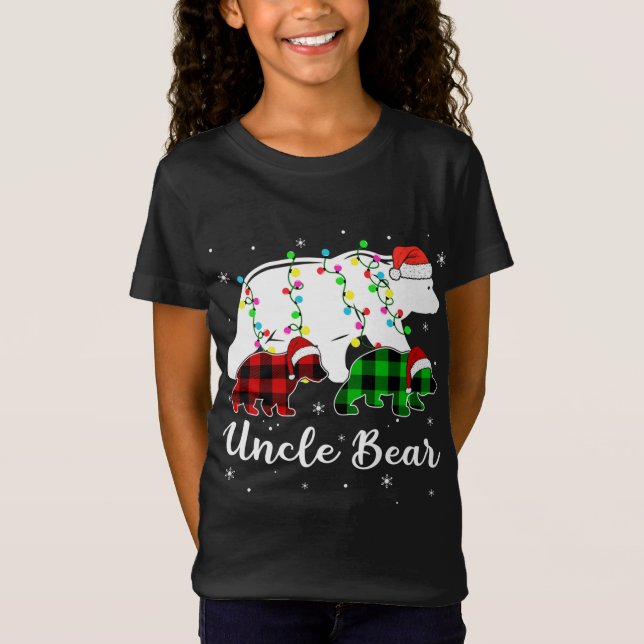 Camiseta El Tío Rojo Oso Pajama Coincide Con La Familia Cri (Anverso)