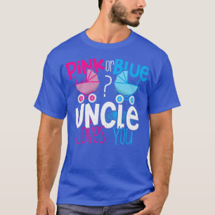Camiseta El tío rosa o azul te ama el género revela al bebé