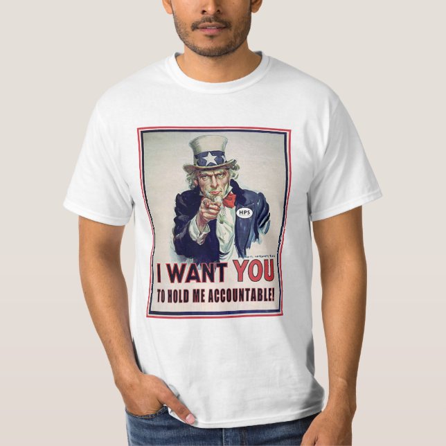 Camiseta El tío Sam apenas quiere ser sostenido (Anverso)