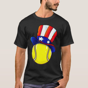 Camiseta El Tío Sam De La Pelota De Tenis La Bandera Estado