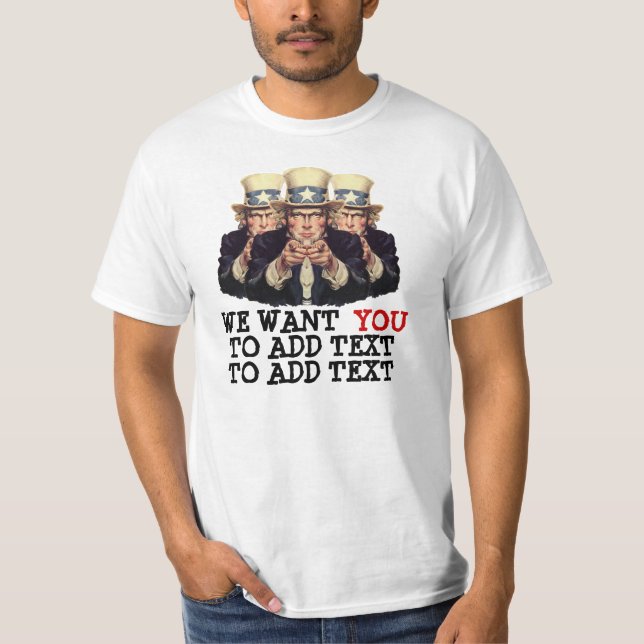Camiseta El tío Sam I quisiera que usted añadiera la (Anverso)