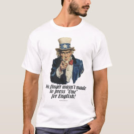 Camiseta El tío Sam no presiona uno para el inglés