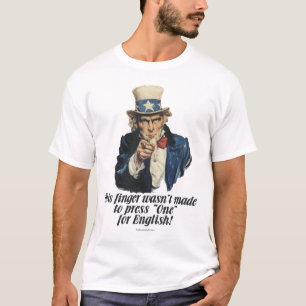 Camiseta El tío Sam no presiona uno para el inglés