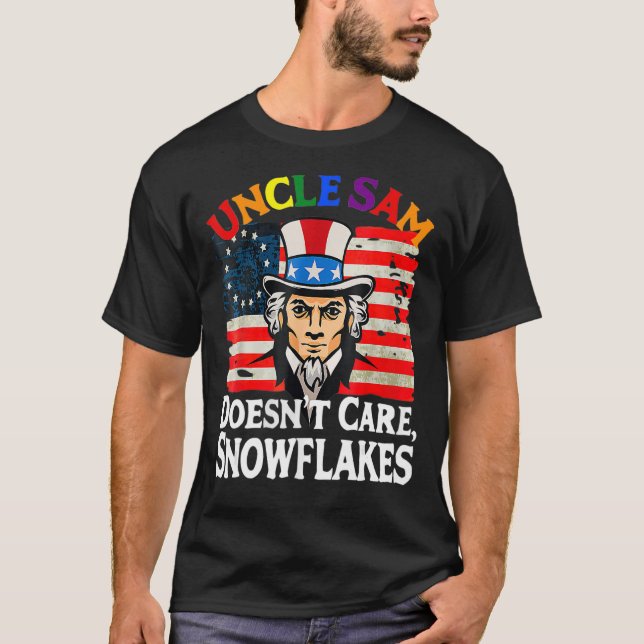Camiseta EL TÍO SAM NO SE IMPORTA DE SNOWFLAKES Funny Ameri (Anverso)