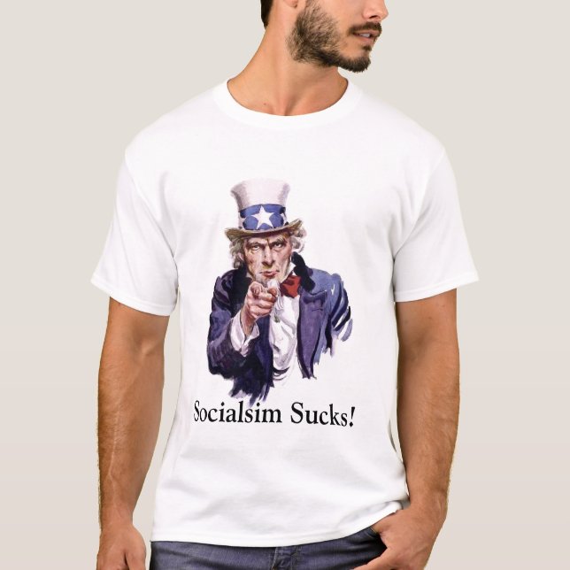 Camiseta ¡el tío Sam, Socialsim chupa! (Anverso)