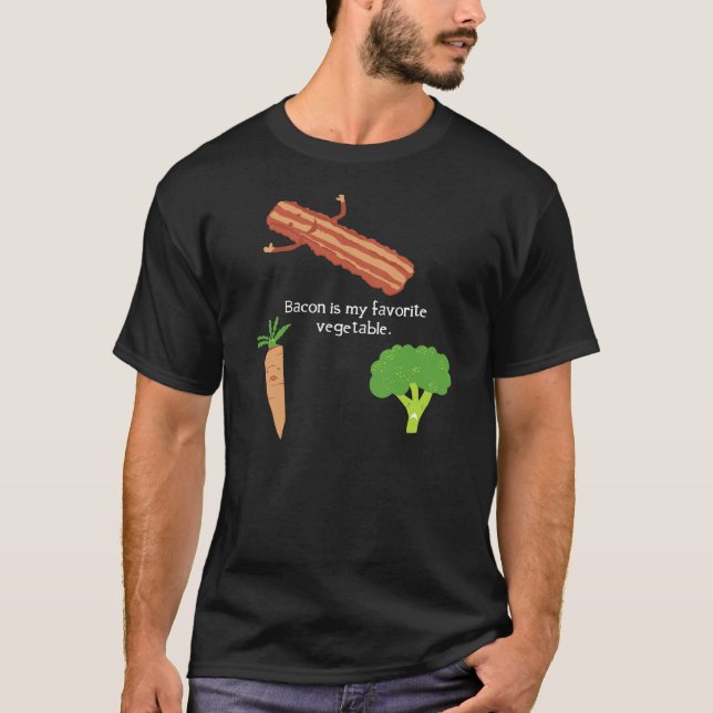 Camiseta El tocino es mi verdura preferida (oscura) (Anverso)