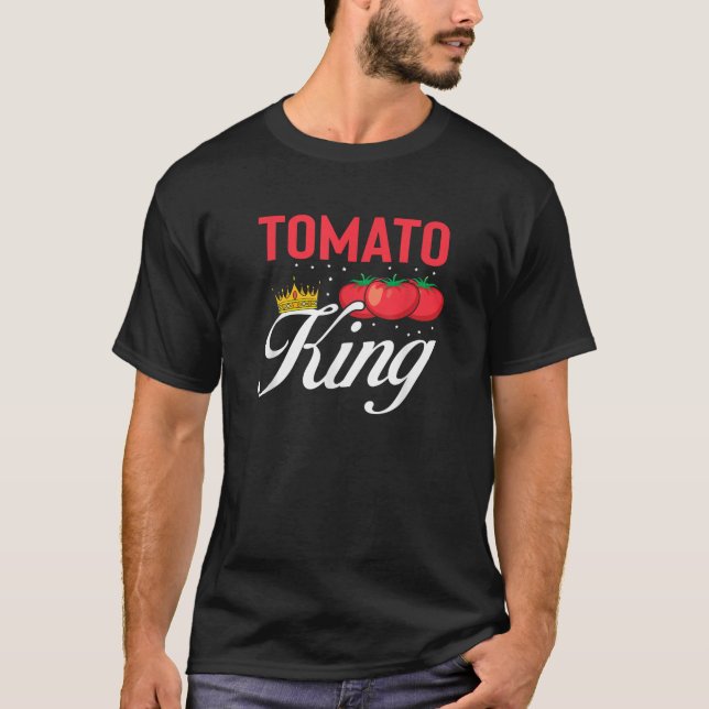 Camiseta El tomate King Funny ama los tomates veganos (Anverso)