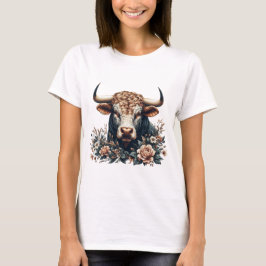Camiseta El toro majestuoso en flor