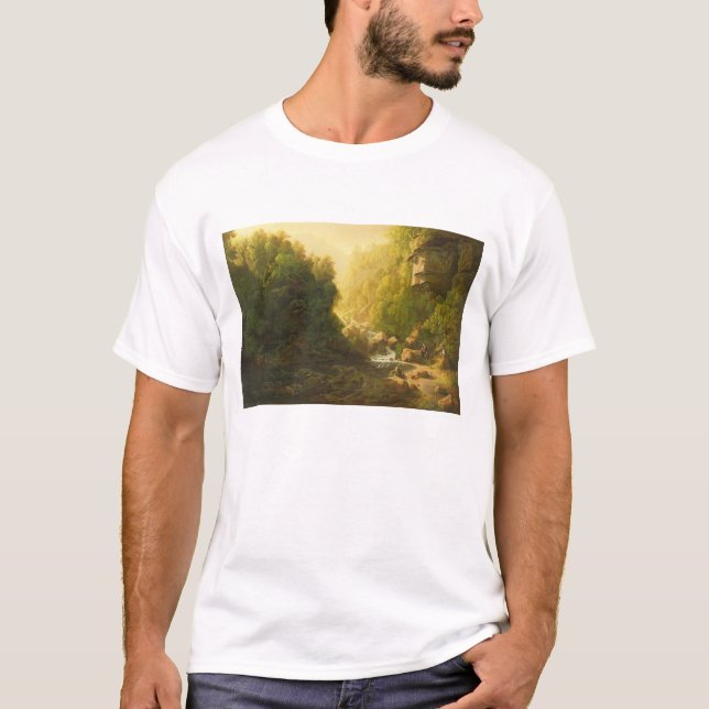 Camiseta El torrente de la montaña, c.1820-30 (aceite en (Anverso)