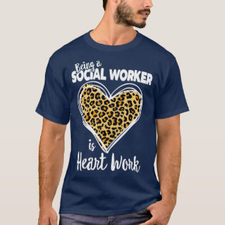 Camiseta El trabajador social Tee Cute Leopard Plaid Gige p