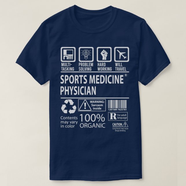 Camiseta El trabajo multitarea del médico de medicina depor (Diseño del anverso)