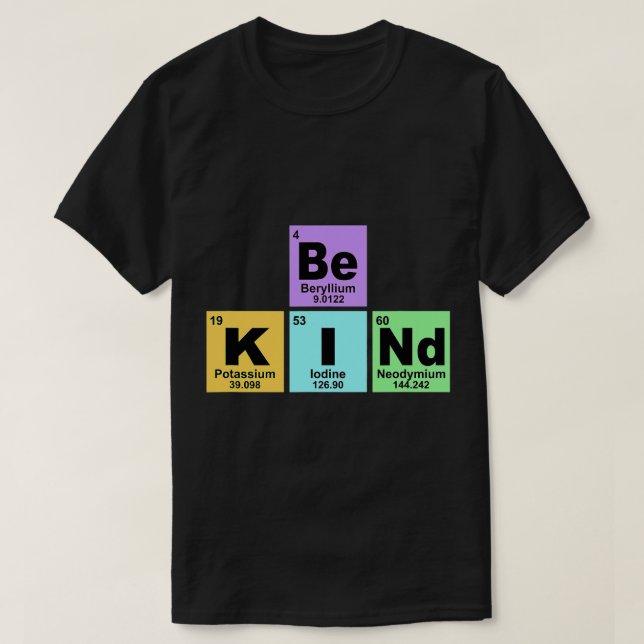 Camiseta El trabajo químico debe ser amable elemento de tab (Diseño del anverso)