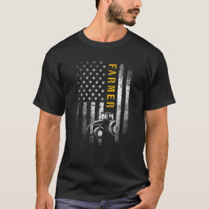 Camiseta El Tractor Americano Bandera Estadounidense Un Cam