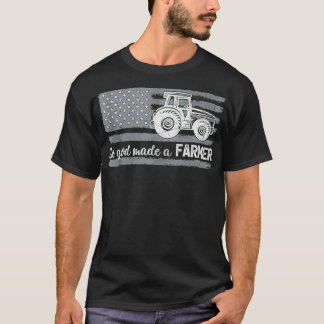 Camiseta El Tractor De Bandera Estadounidense Así Que Dios