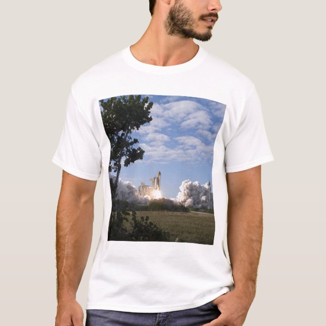 Camiseta El transbordador espacial Atlantis levanta 18 (Anverso)
