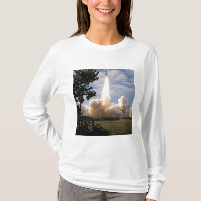 Camiseta El transbordador espacial Atlantis levanta 19 (Anverso)
