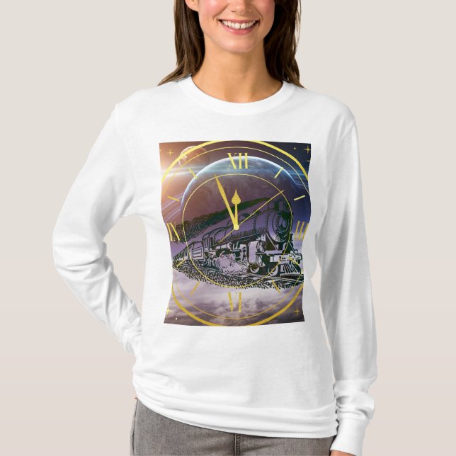Camiseta El tren espacial pasa a lo largo del tiempo (Anverso)