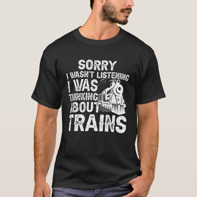Camiseta El tren ferroviario piensa en los trenes Locomotiv (Anverso)