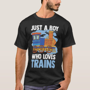 Camiseta El tren modelo de locomotora es sólo un chico que 