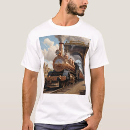 Camiseta El tren Steampunk sale de Londres