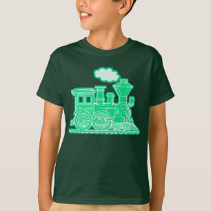Camiseta El tren verde del loco del vapor "su nombre"