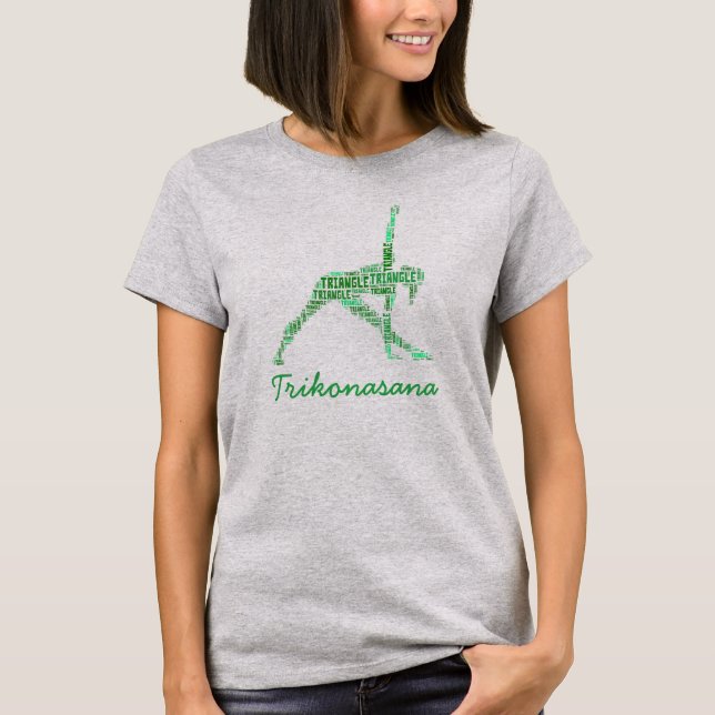Camiseta El Triángulo Del Yoga Pone Trikonasana En Los Verd (Anverso)
