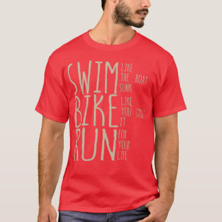 Camiseta El Triatlón Bañarse Como El Barco Sunk Bike Como U