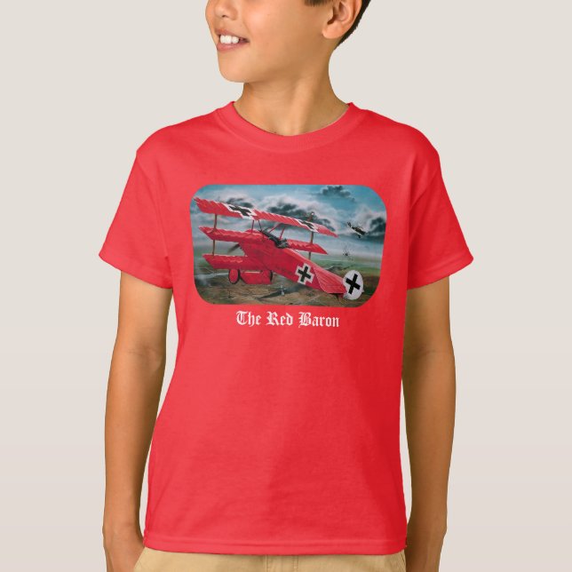 Camiseta El triplano de Fokker del barón rojo (Anverso)