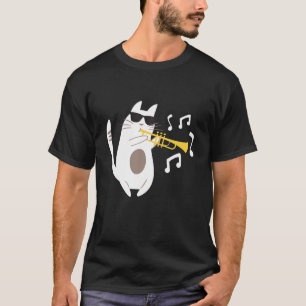 Camiseta El Trumpeter Cat Trumpet jugador de la banda de ma