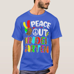 Camiseta El último día de escuela leopard Peace Out Kinderg