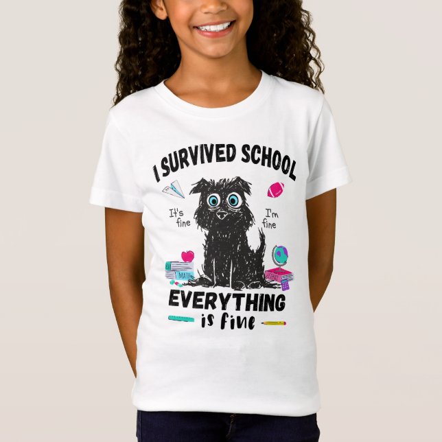 Camiseta El último día de escuela, sobreviví a la escuela (Anverso)