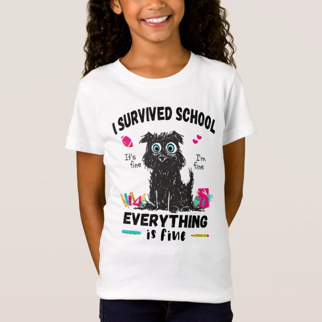 Camiseta El último día de escuela, sobreviví a la escuela (Anverso)