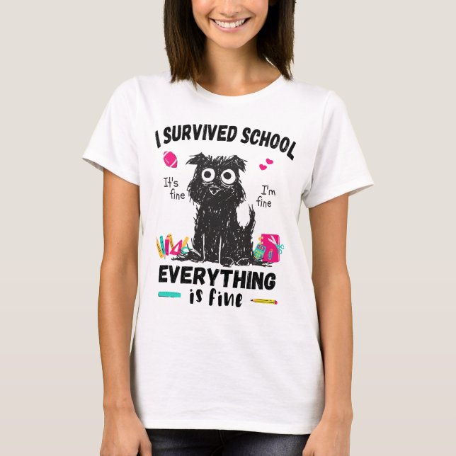 Camiseta El último día de escuela, sobreviví a la escuela (Anverso)