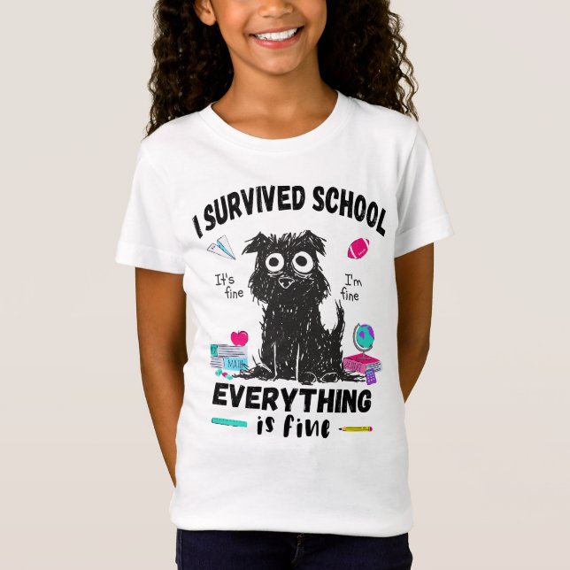 Camiseta El último día de escuela, sobreviví a la escuela (Anverso)