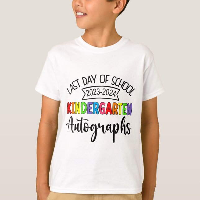 Camiseta El Último Día De La Escuela Autograph Kindergarten (Anverso)