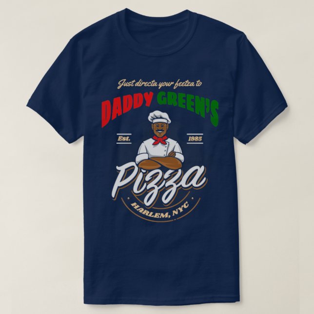 Camiseta El último papi dragón verde pizza (Diseño del anverso)
