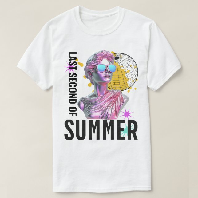 Camiseta El último segundo de la estatua de la vaporwave re (Diseño del anverso)