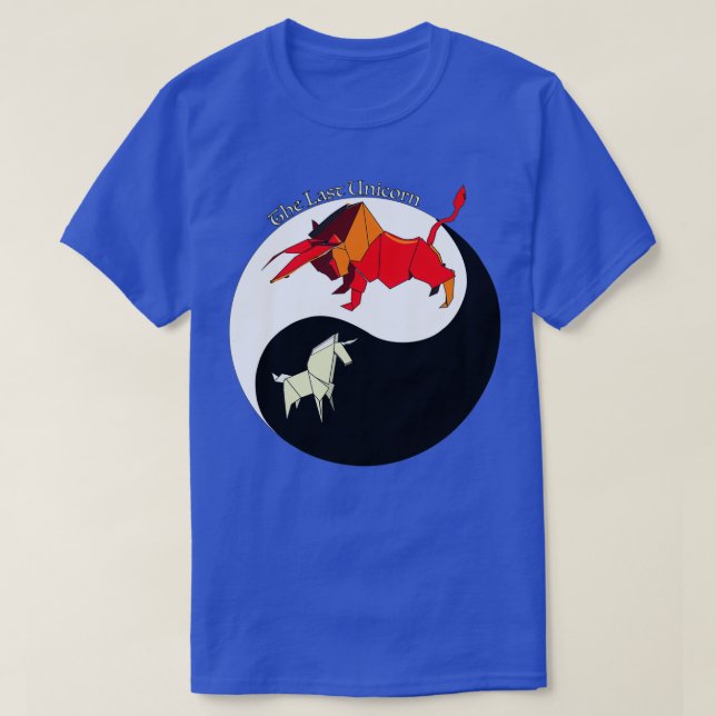 Camiseta El último Unicornio Yin Yang Origami (Diseño del anverso)