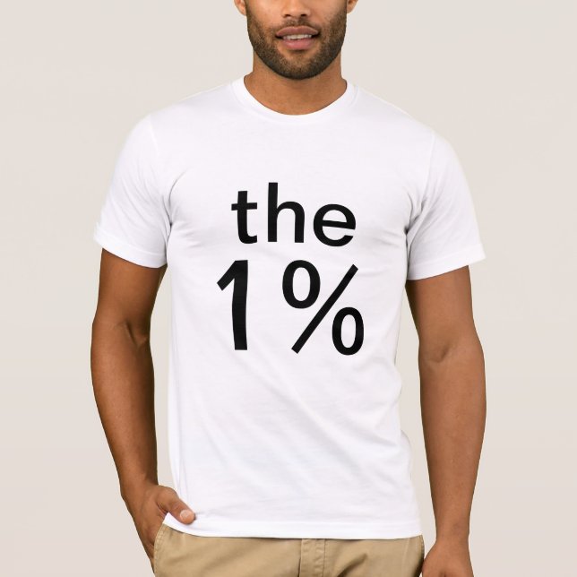 Camiseta el un por ciento (el 1%) - anti-ocupe Wall Street (Anverso)