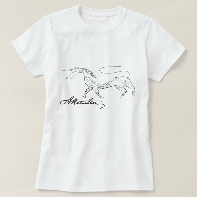 Camiseta El unicornio de Alexander Hamilton (Diseño del anverso)