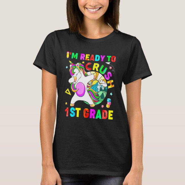 Camiseta El unicornio de primer grado de aplastamiento vuel (Anverso)