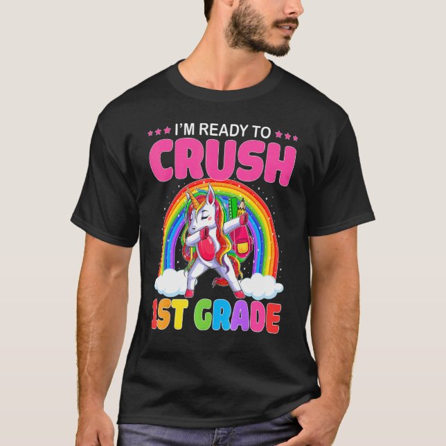 Camiseta El unicornio de primer grado de aplastar de vuelta (Anverso)