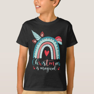 Camiseta El unicornio enfrenta a Navidades del arcoiris tri