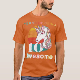 Camiseta El unicornio vintage de 10 años de ser asombroso d